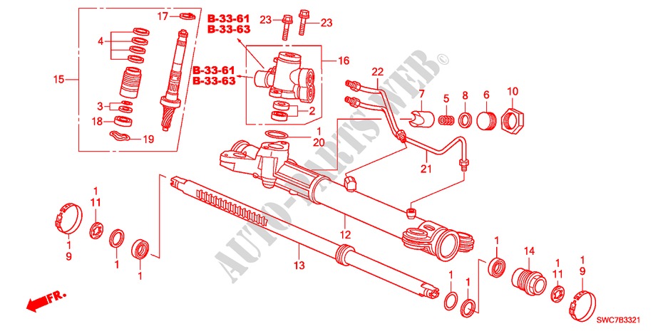 P.S. GEAR BOX COMPONENTS( HPS)(RH) for Honda CR-V DIESEL 2.2 EX 5 Doors 6 speed manual 2011