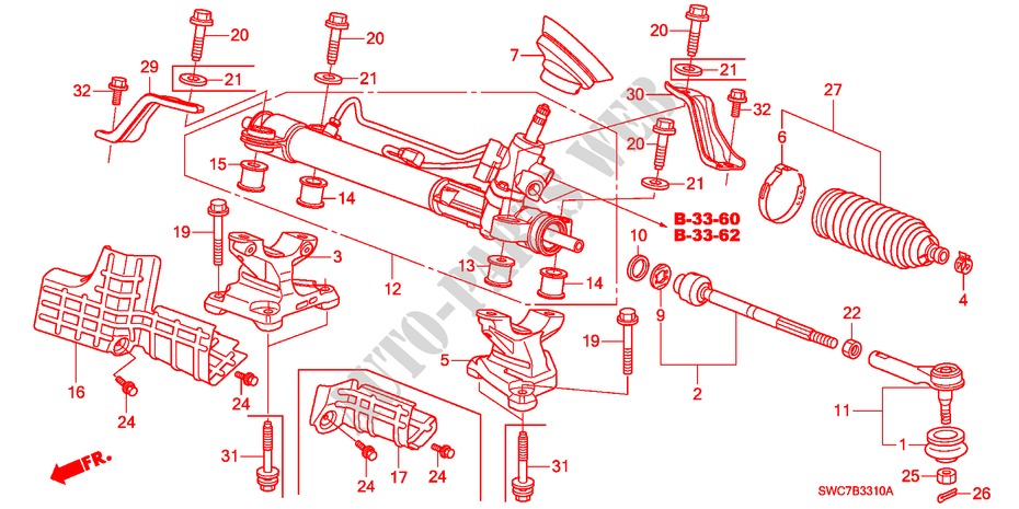 P.S. GEAR BOX(HPS)(LH) for Honda CR-V RV-I 5 Doors 5 speed automatic 2011