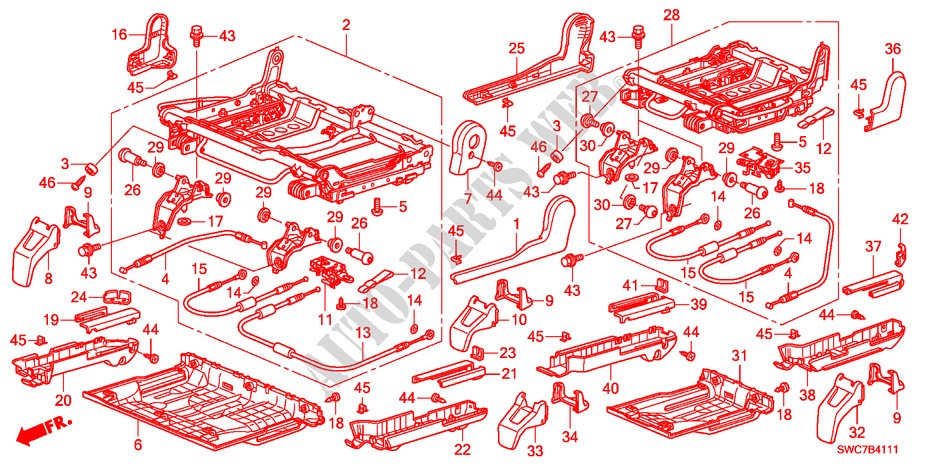 REAR SEAT COMPONENTS(2) for Honda CR-V EXECUTIVE 5 Doors 6 speed manual 2011