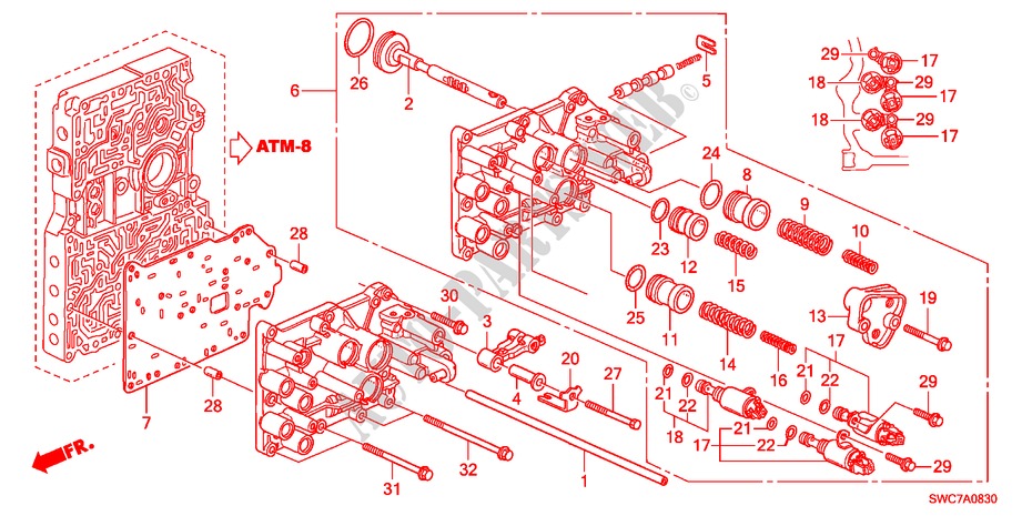 SERVO BODY(2.0L)(2.4L) for Honda CR-V RV-SI 5 Doors 5 speed automatic 2011