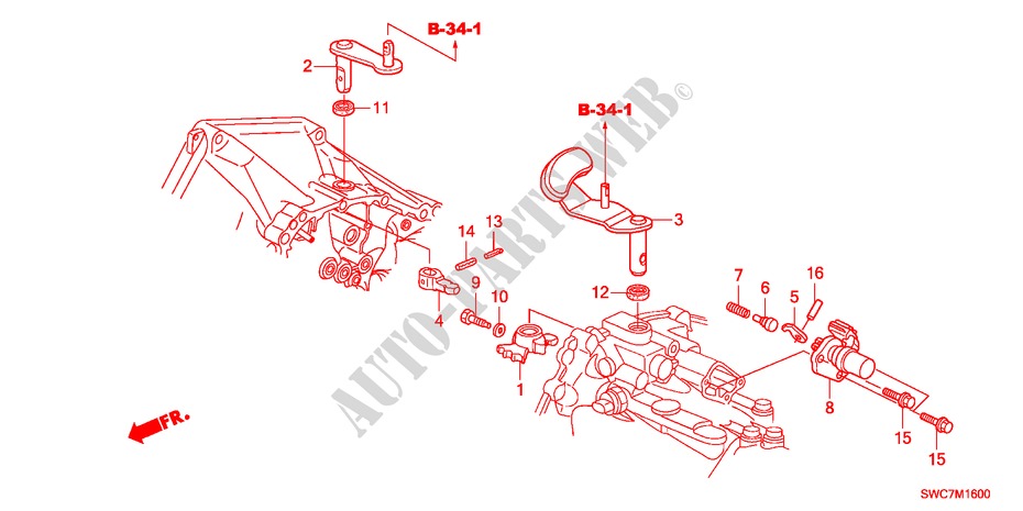 SHIFT ARM/SHIFT LEVER(DIE SEL) for Honda CR-V DIESEL 2.2 ELEGANCE 5 Doors 6 speed manual 2011