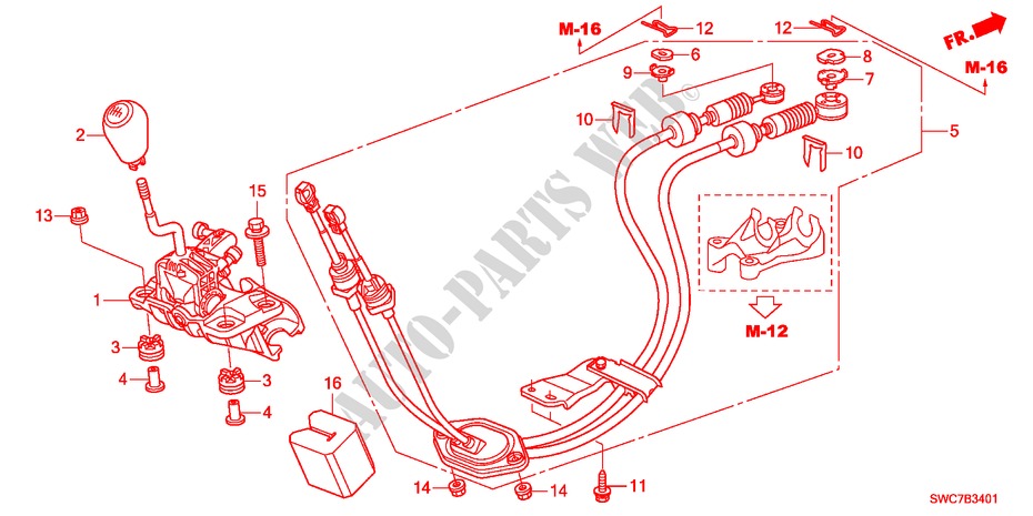 SHIFT LEVER(DIESEL) for Honda CR-V DIESEL 2.2 EX 5 Doors 6 speed manual 2011