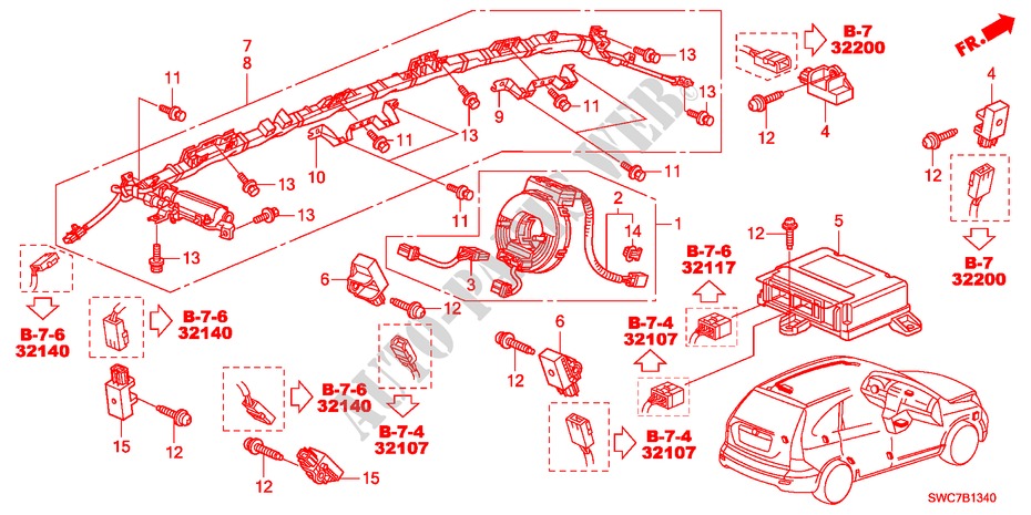 SRS UNIT(LH) for Honda CR-V EXECUTIVE 5 Doors 6 speed manual 2011