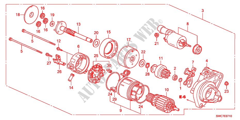 STARTER MOTOR(DENSO)(2.0L ) for Honda CR-V EXECUTIVE 5 Doors 6 speed manual 2011