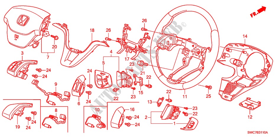 STEERING WHEEL for Honda CR-V DIESEL 2.2 EX 5 Doors 6 speed manual 2011