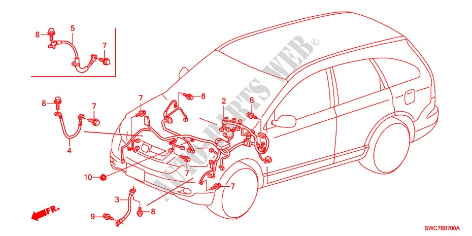 WIRE HARNESS(LH)(1) for Honda CR-V DIESEL 2.2 ELEGANCE 5 Doors 6 speed manual 2011