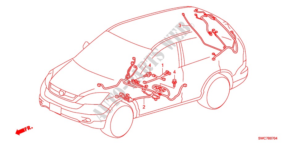 WIRE HARNESS(LH)(3) for Honda CR-V DIESEL 2.2 ELEGANCE 5 Doors 6 speed manual 2011