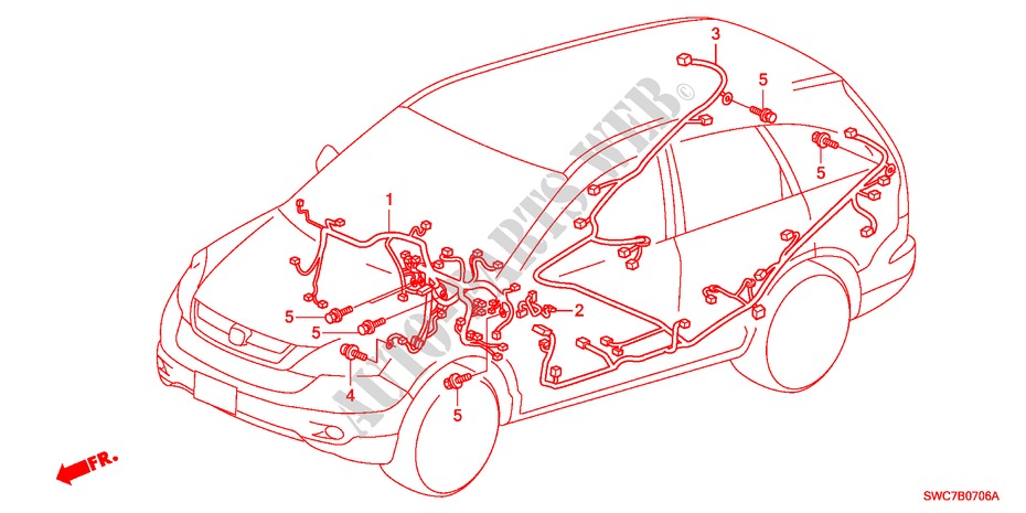 WIRE HARNESS(LH)(4) for Honda CR-V DIESEL 2.2 ELEGANCE 5 Doors 6 speed manual 2011