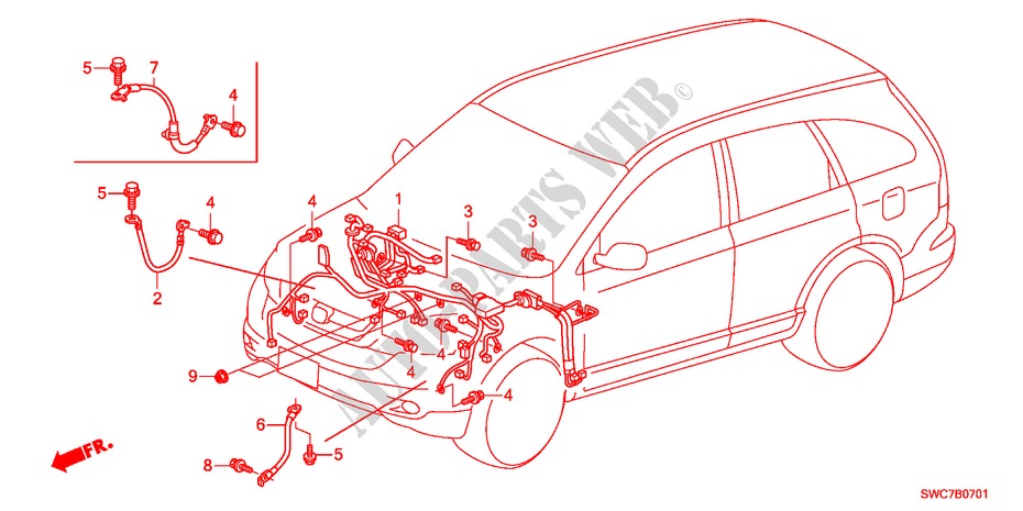 WIRE HARNESS(RH)(1) for Honda CR-V DIESEL 2.2 EX 5 Doors 6 speed manual 2011
