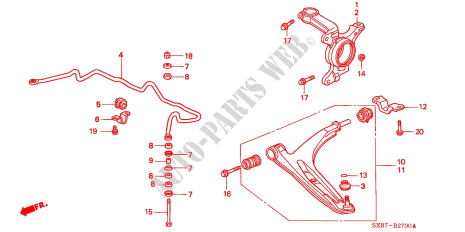 FRONT LOWER ARM/KNUCKLE for Honda CITY EXI-G 4 Doors 4 speed automatic 2001