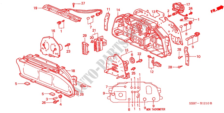 METER COMPONENTS (NS) for Honda CITY LI 4 Doors 5 speed manual 2001
