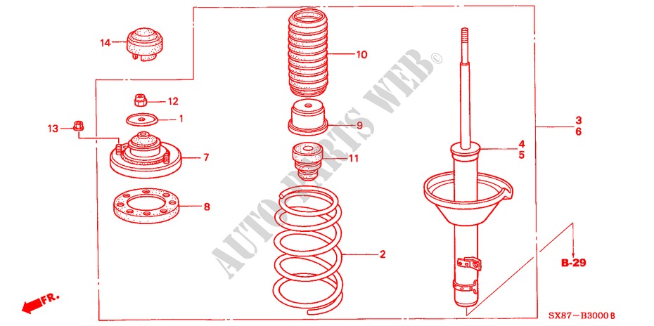 REAR SHOCK ABSORBER for Honda CITY LXI-S 4 Doors 4 speed automatic 2002