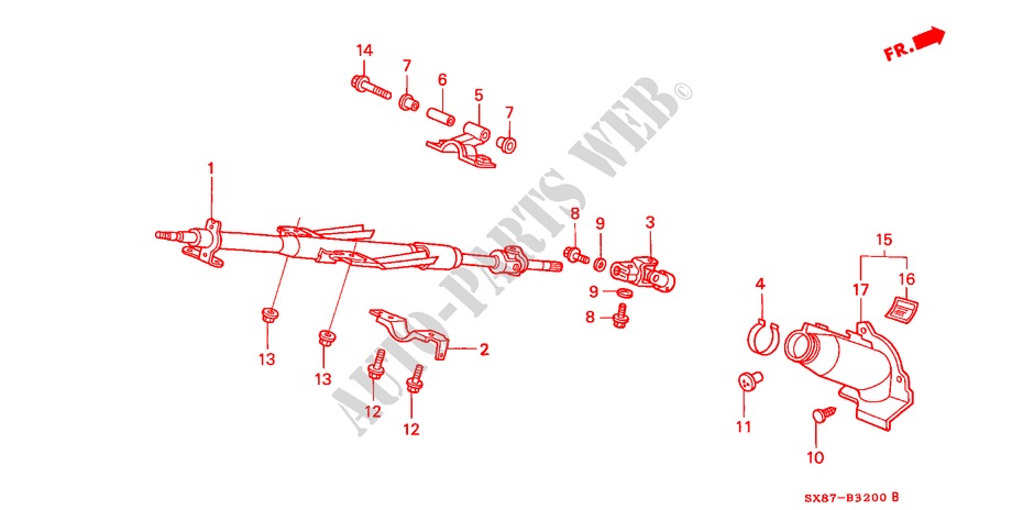 STEERING COLUMN for Honda CITY EXI-G 4 Doors 4 speed automatic 2001