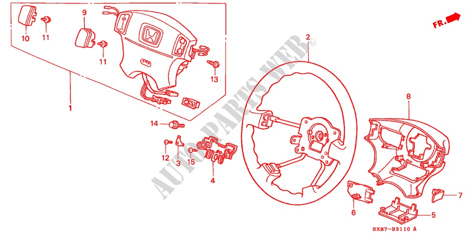 STEERING WHEEL (SRS) for Honda CITY EXI-G 4 Doors 4 speed automatic 2001