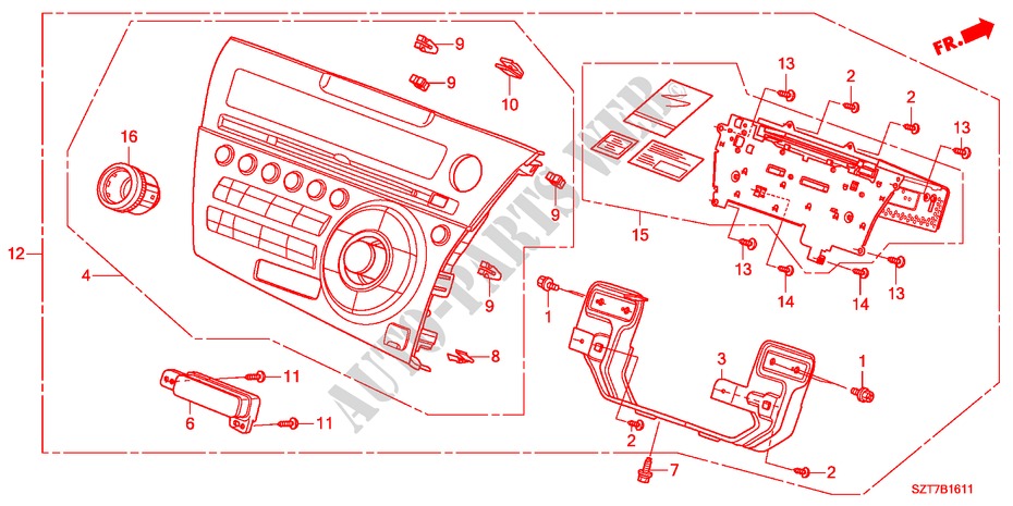 AUDIO UNIT(RH) for Honda CR-Z THIS IS 3 Doors 6 speed manual 2011
