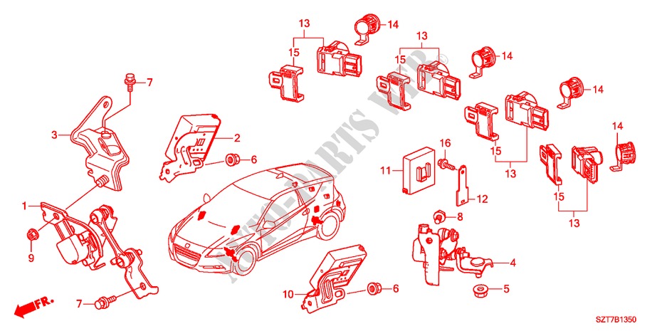 AUTO LEVELING CONTROL/PAR KING SENSOR for Honda CR-Z TOP 3 Doors 6 speed manual 2011