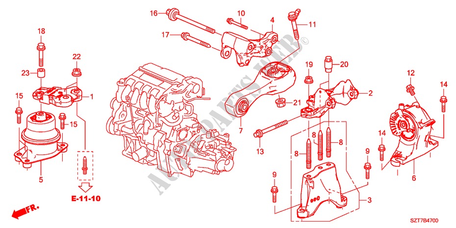 ENGINE MOUNTS for Honda CR-Z TOP 3 Doors 6 speed manual 2011