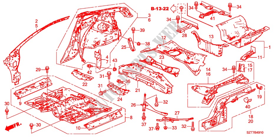 FLOOR/INNER PANELS for Honda CR-Z TOP 3 Doors 6 speed manual 2011