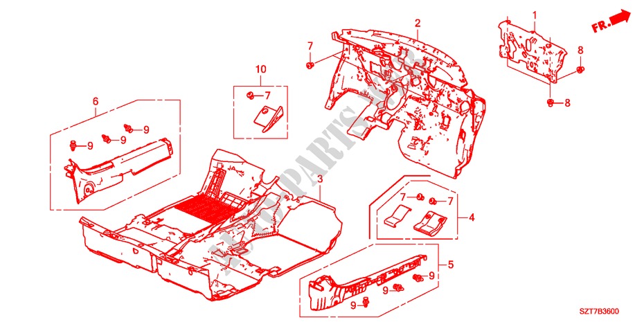 FLOOR MAT for Honda CR-Z THIS IS 3 Doors 6 speed manual 2011