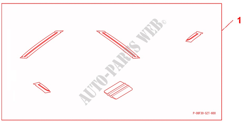 HOOD STRIPES MATTE MET. BLACK for Honda CR-Z THIS IS 3 Doors 6 speed manual 2011