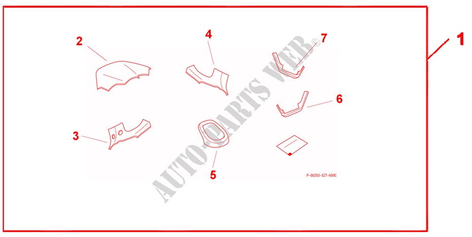 INT PANEL for Honda CR-Z TOP 3 Doors 6 speed manual 2011