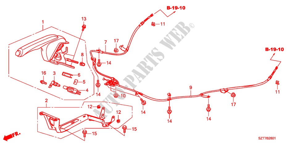 PARKING BRAKE for Honda CR-Z BASE 3 Doors 6 speed manual 2011