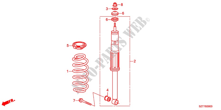 REAR SHOCK ABSORBER for Honda CR-Z THIS IS 3 Doors 6 speed manual 2011