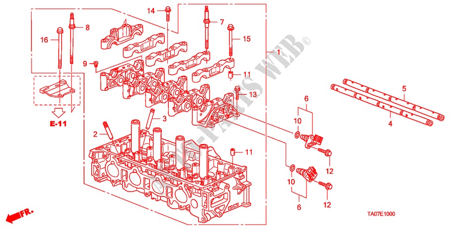 CYLINDER HEAD(L4) for Honda ACCORD 2.4 EX 4 Doors 5 speed automatic 2009