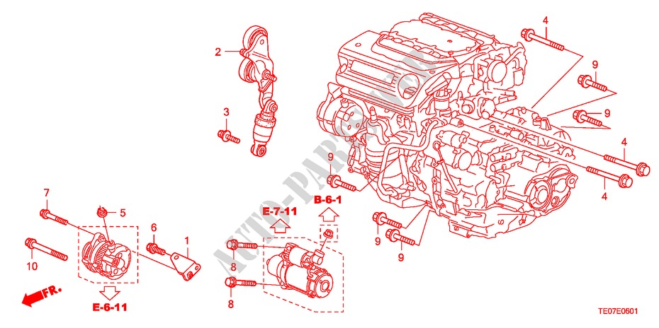 ALTERNATOR STAY(V6) for Honda ACCORD V6 EX 2 Doors 5 speed automatic 2011