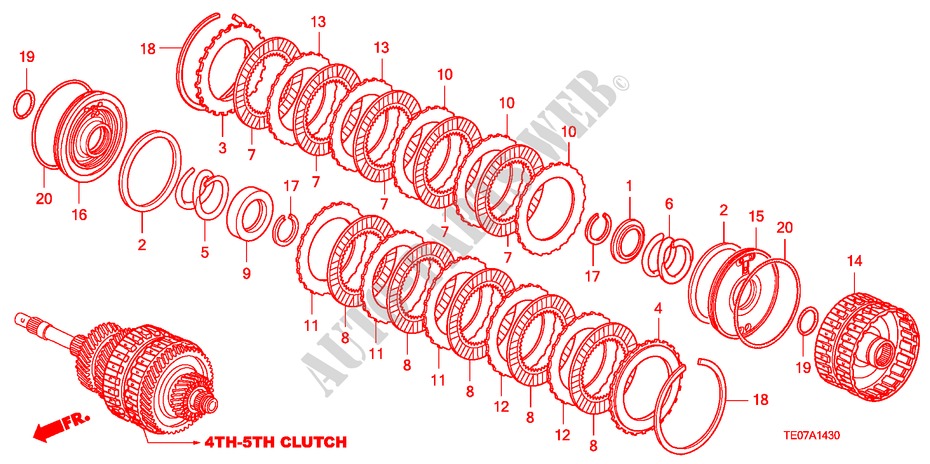 CLUTCH(4TH 5TH)(V6) for Honda ACCORD V6 EXG 2 Doors 5 speed automatic 2010