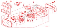 MIRROR (REMOTE CONTROL) for Honda JAZZ 1.2 LSRE 5 Doors 5 speed manual 2009