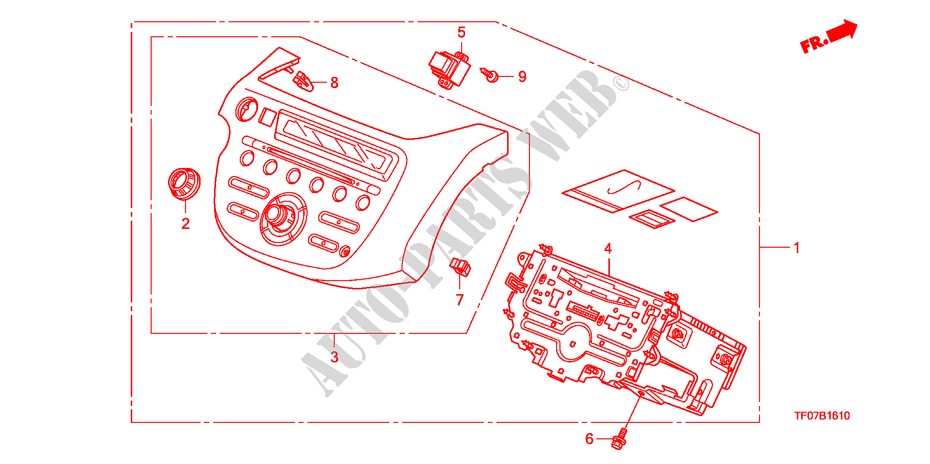AUDIO UNIT (LH) for Honda JAZZ 1.4 ELEG TEMP TIRE 5 Doors Intelligent Manual Transmission 2009