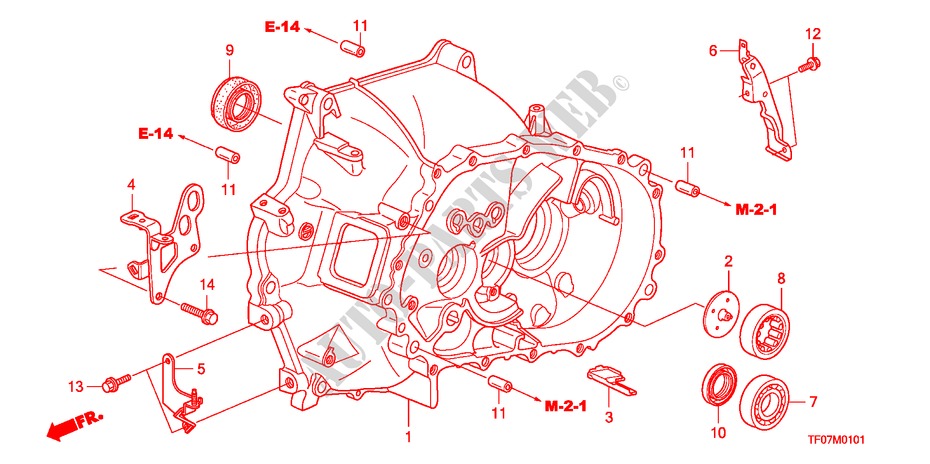 CLUTCH CASE (I SHIFT) for Honda JAZZ 1.4 ELEG TEMP TIRE 5 Doors Intelligent Manual Transmission 2009