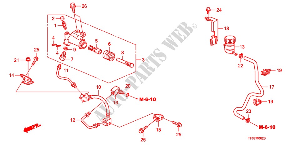 CLUTCH PIPE (I SHIFT) for Honda JAZZ 1.4 ELEG TEMP TIRE 5 Doors Intelligent Manual Transmission 2009
