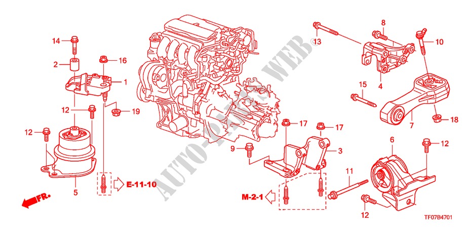 ENGINE MOUNTS (I SHIFT) for Honda JAZZ 1.4 EX 5 Doors Intelligent Manual Transmission 2009