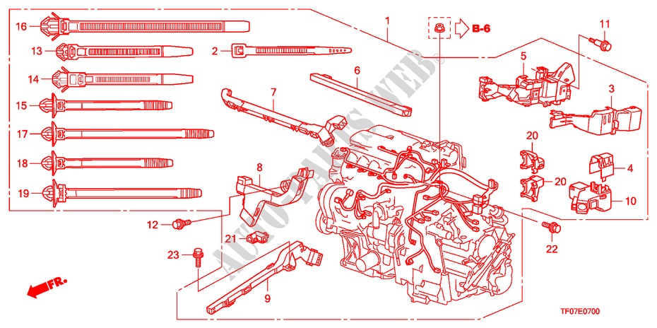 ENGINE WIRE HARNESS for Honda JAZZ 1.4 ELEG TEMP TIRE 5 Doors Intelligent Manual Transmission 2009