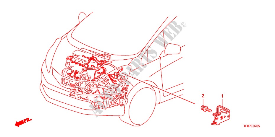 ENGINE WIRE HARNESS STAY for Honda JAZZ 1.4 ELEG TEMP TIRE 5 Doors Intelligent Manual Transmission 2009
