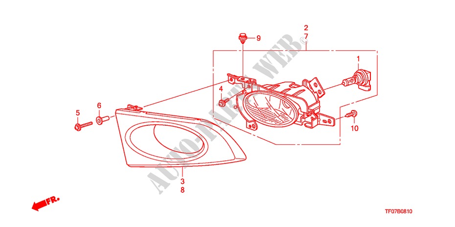 FOG LIGHT (1) for Honda JAZZ 1.4 ELEG TEMP TIRE 5 Doors Intelligent Manual Transmission 2009