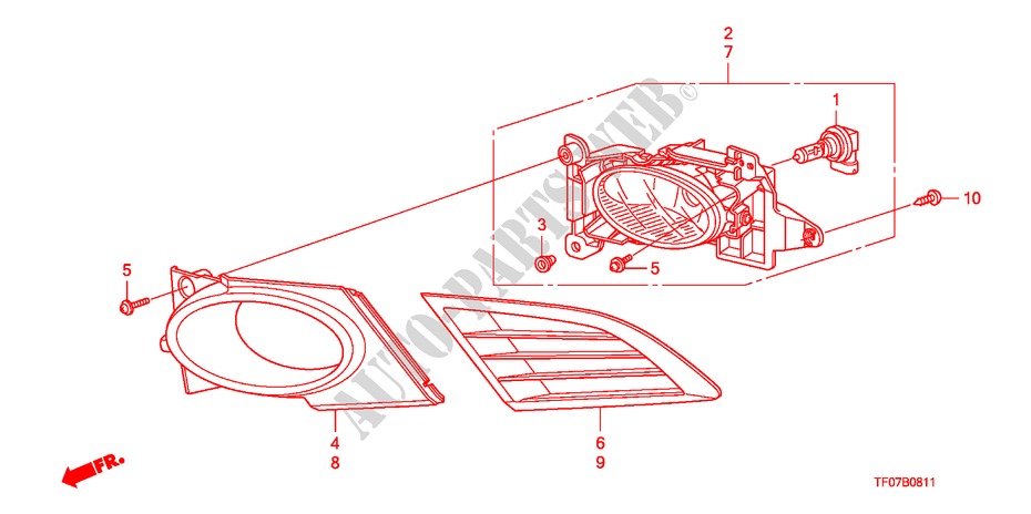 FOG LIGHT (2) for Honda JAZZ 1.4 LSS  TEMP TIRE 5 Doors Intelligent Manual Transmission 2009