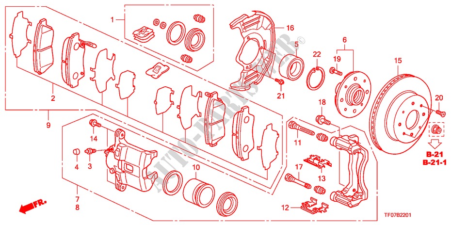 FRONT BRAKE for Honda JAZZ 1.4 ELEG TEMP TIRE 5 Doors Intelligent Manual Transmission 2009