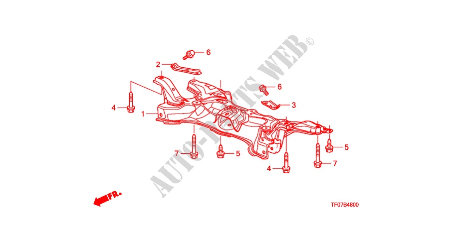 FRONT SUB FRAME for Honda JAZZ 1.4 ELEG TEMP TIRE 5 Doors Intelligent Manual Transmission 2009
