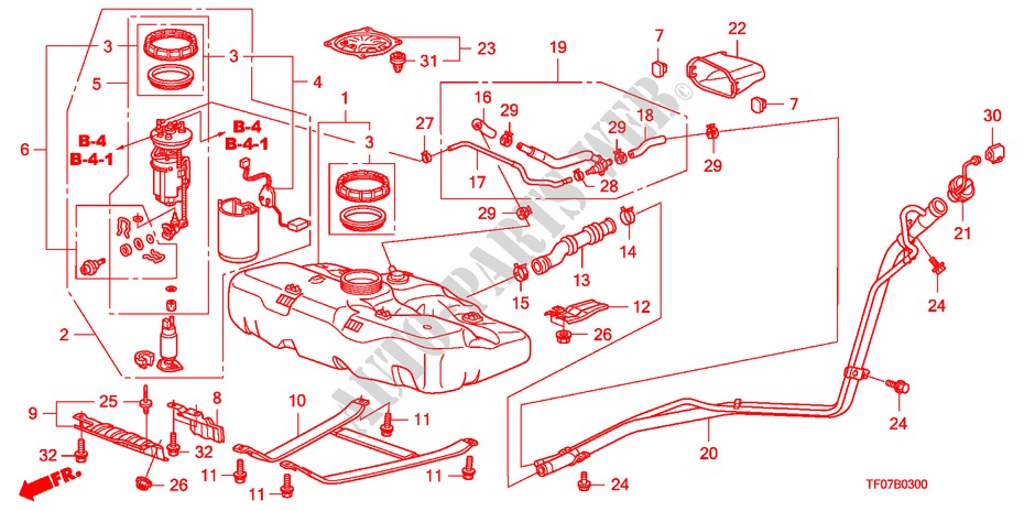 FUEL TANK for Honda JAZZ 1.4 COMF TEMP TIRE 5 Doors Intelligent Manual Transmission 2009