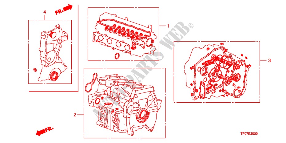 GASKET KIT for Honda JAZZ 1.4 ELEG TEMP TIRE 5 Doors Intelligent Manual Transmission 2009