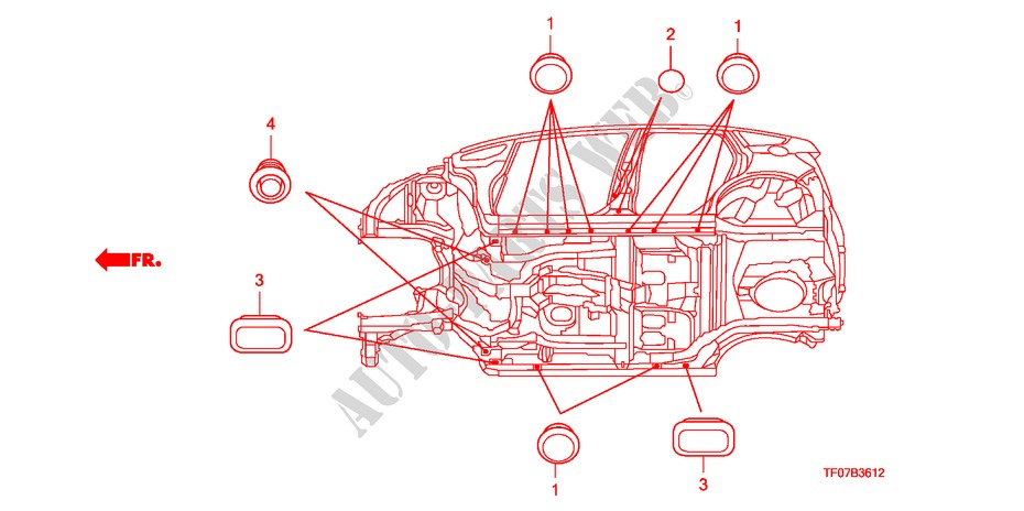 GROMMET (LOWER) for Honda JAZZ 1.4 LS 5 Doors 5 speed manual 2009