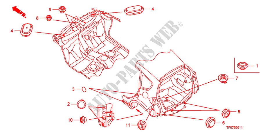 GROMMET (REAR) for Honda JAZZ 1.4 ELEG TEMP TIRE 5 Doors Intelligent Manual Transmission 2009