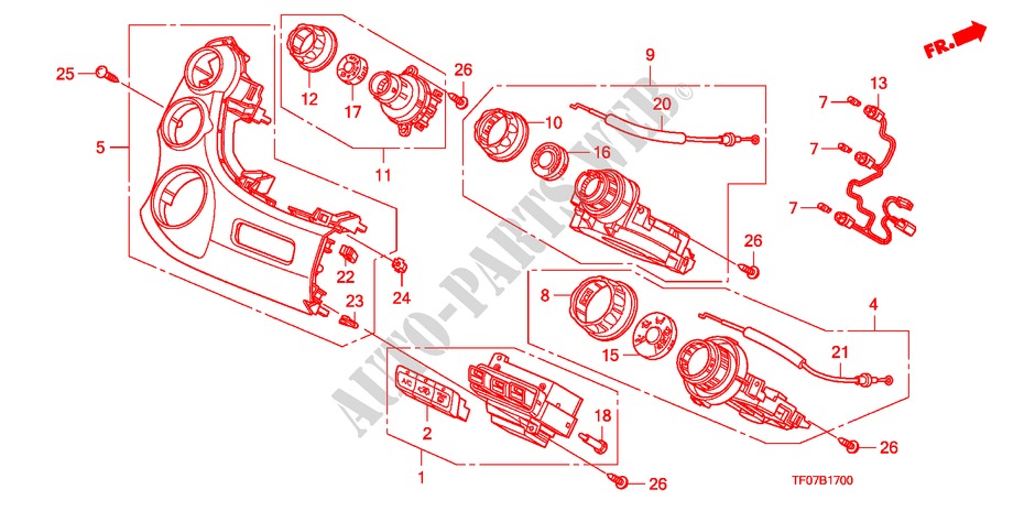 HEATER CONTROL (LH) for Honda JAZZ 1.2 LSRE 5 Doors 5 speed manual 2009