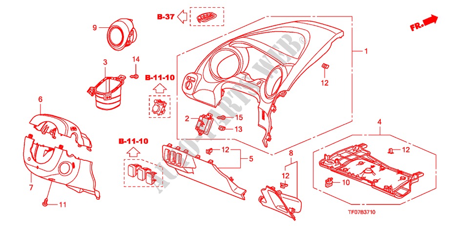 INSTRUMENT PANEL GARNISH (DRIVER SIDE) (LH) for Honda JAZZ 1.4 ES 5 Doors Intelligent Manual Transmission 2009