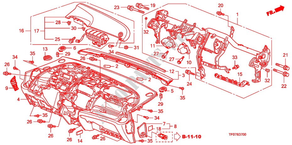 INSTRUMENT PANEL (LH) for Honda JAZZ 1.4 ELEG TEMP TIRE 5 Doors Intelligent Manual Transmission 2009