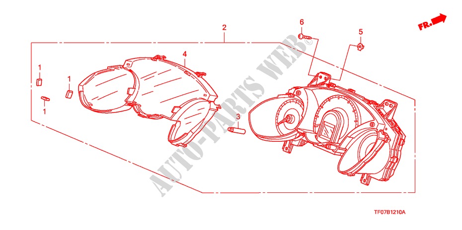 METER COMPONENTS (NS) for Honda JAZZ 1.4 COMF TEMP TIRE 5 Doors 5 speed manual 2009