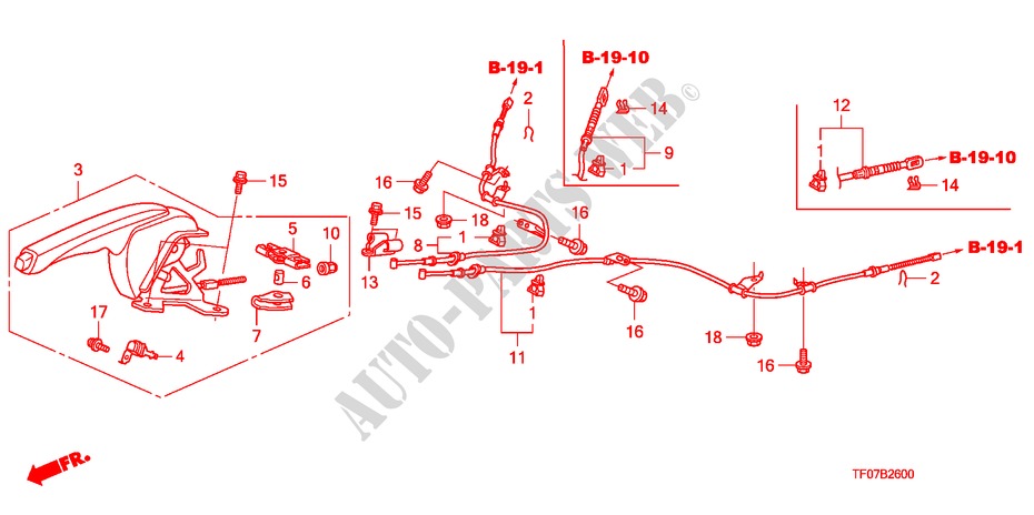 PARKING BRAKE for Honda JAZZ 1.2 S    TEMP TIRE 5 Doors 5 speed manual 2009